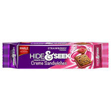 Parle Hide & Seek Strawberry Choco Chip Sandwich Biscuits 125g